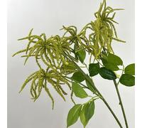 2Pcs Amaranthus Artificial Flower Stem 21.6In Fake Wisteria Flowers for Wedding Arch Decor, Exhibition, Floral Arrangement (Green)