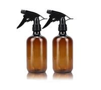 2pcs Amber Spray Bottles,500ml/16.9oz Refillable Plastic Spray Bottles for Essential Oils Aromatherapy Bottle Containers Trigger Spray Fine Mist for Watering Flowers, Cleaning