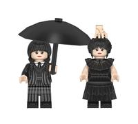 2pcs American Drama Wednesday Adams Children's Gathering Toy Man Building Blocks