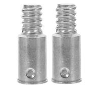 2pcs American Threaded Metal Adapter Tip for Broom Handles and Poles | Silver Alloy Finish, Stable Coupling for Floor Cleaning, Fits Squeegee Heads and Commercial Use