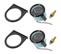 2pcs Analog Oil Temperature Gauge for Cars 50-150°c Black Metal