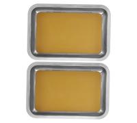 2pcs Anatomy Tray School Dissection Tray Classroom Dissection Tray Science Specimen Tray Wax-lined Stainless Trays Dissecting Tray with Wax Metal Lab Tray Yellow Stainless Steel