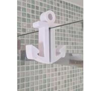 2PCS Anchor Shower Glass Hook - Nautical Sea Theme Hanging Bath Towel Robe Bathroom Screen Door Hanger