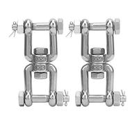 2Pcs Anchor Swivel Shackle 304 Stainless Steel Rotating Ring Connector with Insurance M10 for Boat Yacht Marine