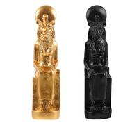 2pcs Ancient Egypt Resin Statue Figurine with Lion Faced Human Form