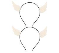 2Pcs Angel Cosplay Wings Headband for Girls and Ladies | Fabric, White Finish, Lightweight and Easy to Put On, for Costume Wear and Stage Performance