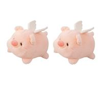 2Pcs Angel Pig Plush Toy, soft play toy with Wings, Snuggly Stuffed Animal, Decorative stuffed animal for Sofa, Bedroom Decor, Ideal Christmas and Birthday Gift for Children, Adults