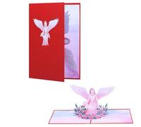 2PCS Angel Pop Up Card, Birthday Pop-Up Greeting Card For Women, Greeting Card With Envelope, Angel Pop Up Christmas Card, Christmas Pop Up Cards With Envelope For anniversarys, Birthday