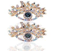 2PCS Angel Tears Brooch Pins, Good Lucky Crystal Rhinestone Evil Eye Brooch Pin Multipurpose Brooch Ladies Accessories for Shawl Scarf Buckle Sweater Cardigan