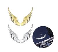 2PCS Angel Wings Emblem Stickers Waterproof Self-Adhesive 3D Decal Badge Kit Trunk Logo Decal Sticker Auto Motorcycle Logo Sticker Badge Emblem for Car Motorcycle Car Window Laptops Luggage