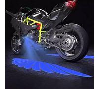 2Pcs Angel Wings Motorcycle LED Projection Light Kit - Universal Waterproof Shadow Lights for Logo (Blue)