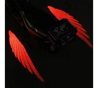 2Pcs Angel Wings Motorcycle Projection Light Kit - Universal LED Logo Projector, Waterproof Shadow Lights (Red)