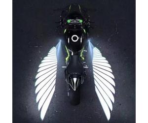 2Pcs Angel Wings Motorcycle Projection Light Kit - Universal LED Logo Projector, Waterproof Shadow Lights (White)