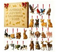 2PCS Animal Advent Calendars 2025,Christmas Countdown Calendar With 24pcs 2D Acrylic Cute Zoo Animals Ornaments Christmas Calendar Seasonal Decoration For Window Wreath Car Mantel Wall
