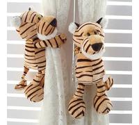 2Pcs Animal Curtain Buckle Tieback Cartoon Strap Curtains Hook Cute Lion Tiger Zebra Curtain Holdbacks Cartoon Animal Curtains Ties for Kid Child Nursery Room Window Decoration