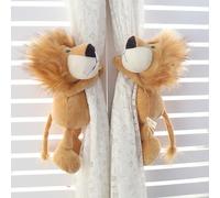 2Pcs Animal Curtain Buckle Tieback Cartoon Strap Curtains Hook Cute Lion Tiger Zebra Curtain Holdbacks Animal Curtains Ties for Room Window Decoration