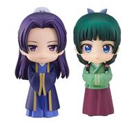 2PCS Anime Maomao Action Figure + Jinshi Super Action Statue Collectible Figurines Replaceable Head Accessories PVC Sculpture Desktop Decoration