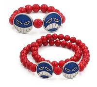 2Pcs Anime ONE PIECE Cosplay Necklace Bracelet Portgas·D· Ace Pendant Anime Character Accessories Alloy Process Gifts for Men Women Kids Manga Fans Party Dress Up Props