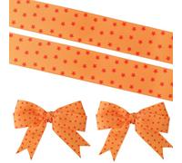 2pcs Anime Theme Ribbon with Yellow and Red Stars Print, 5 Yard Inspired Grosgrain Gift Wrapping Ribbon for DIY Crafts Party Decorations