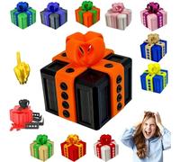 2PCS Annoying Present Box With Middle Finger, Middle Finger in a Box, Really Prank Gift Boxs, Surprise Pop-Up Novelty Funny Gifts for Annoying Kids Christmas Funny Gift,Green+Green
