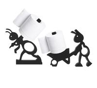 2pcs Ant Toilet Roll Paper Holder, 3D Printed Cute Black Ant Wheelbarrow Toilet Tissue Holder, Loo Paper Roll Stand for Bathroom, Fun Gift for Home, Friends & Family