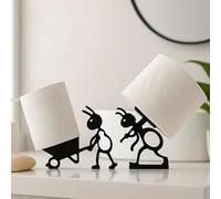 2pcs Ant Toilet Roll Paper Holder, 3d Printed Free Standing Toilet Roll Holder, Funny Ant Wheelbarrow Toilet Tissue Holder, Cute Bathroom Decor (A+B)