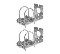 2pcs Antenna Mount Bracket L Shaped Silver Aluminum Alloy