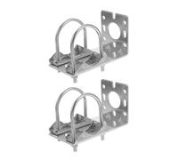 2pcs Antenna Mount Bracket Silver Aluminum Alloy L-Shaped Clamp