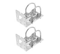 2pcs Antenna Mounting Bracket L Shaped Silver Aluminum Alloy