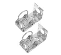 2pcs Antenna Pole Mount Bracket Silver Aluminum Alloy L Clamp Kit