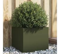 vidaXL Stainless Steel Planter - Rectangular Garden/Patio Planter in Elegant Silver, 52x48x75 cm, Durable and Easy to Assemble for Outdoor Use