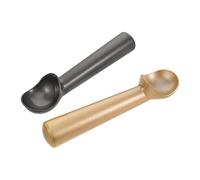 2pcs Anti Freeze Ice Cream Scoop Metal Dipper with Ergonomic Handle | One Piece Aluminum Alloy Build, Nonstick Smooth Finish, for Hard Desserts, Parties and Cake Serving
