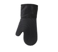 2Pcs Anti Scald Silicone Glove Kitchen Utensils Heat Resistant Gloves for Baking Microwave Oven Mitts Thickened for Home Cooking(Black)