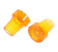 2pcs Anti-Skid Crutch Tip Protectors for Trekking Pole | Yellow Plastic Foot Pads, Firmer Standing on Wet Surfaces, Replacement Tips for Crutch and Walking Pole