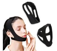 2Pcs Anti Snoring Chin Strap, Adjustable Chin Strap for Sleeping, Non-Slip Mouth Breathing Corrector for Effective Snoring Relief & Dry Mouth Reduction (Black)