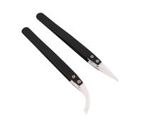 2Pcs Anti-Static ESD Safe Stainless Steel Tweezers for Electronics Repair, Jewelry Crafting, and Precision Work