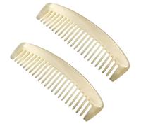 2Pcs Anti-Static Natural Buffalo Horn Hair Comb,Small Travel Hair Comb Pocket Comb;Reduce Hair Split-ends Handbag Comb,Hair Styling Detangling Comb for All Hair Types