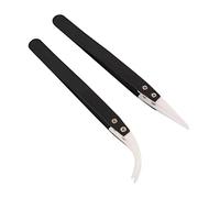 2Pcs Anti-Static Stainless Steel Ceramic Tweezers Insulation Ceramic Electronic Pointed Tip Repair Stainless Steel Tweezers