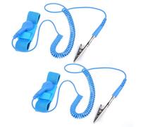2PCS Anti Static Wrist Strap, Adjustable ESD Grounding Wristband for Electronics Repair, With Grounding Wire and Alligator Clips, Ground Yourself to Prevent Build Up of Static Electricity