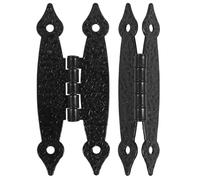2pcs Antique Black Iron Cabinet Hinge 3.5 Inch Decorative H