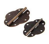 2Pcs Antique Bronze Cabinet Hinges with Screws，Door Butt/Wood Box Hinge，DIY Furniture Accessories(56 x 41mm)