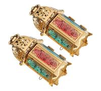 2pcs Antique Castle Iron Taper Candle Holder Candlestick Ornament