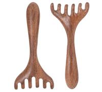 2Pcs Antler Massage Comb Head Massager Scalp Six Claw Meridian Massagecomb Comb Wooden Massage Head Combs Wide Tooth Sandalwood Hair-Comb Portable Acupoint Gua Sha Combs for Men Father's Mother's Day