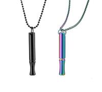 2PCS Anxiety Necklace, Breathing Necklace, Breathlink, Anxiety Breathing Necklace, Whistle Neckla, Stress Relief Necklaces for Meditation,and Exercis Gift