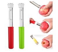 2pcs Apple Core Removal Tool, Stainless Steel 2-in-1 Apple Core Remover Apple Corer and Peeler Fruit Core Seed Remover Pear Fruit Corer for Home Kitchen Tools