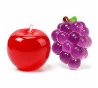 2Pcs Apple Squishy Set, Soft Sensory for Quiet Moments, Desk Decor with Red Apple and Grape Design, Portable for Home and Office, Great for Everyday Relaxation