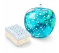 2Pcs Apple Squishy Set, Soft Sensory for Quiet Moments, Sea Salt Biscuit and Ocean Apple Design, Portable for Home and Office, Great for Everyday Relaxation