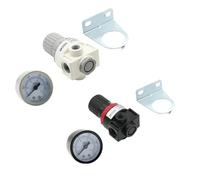 2pcs AR2000 1/4" Thread BSP Pneumatic Air Compressor Pressure Regulator Reduction Valve 4mm 6mm 8mm 10mm 12mm Connector Fittings(AR2000-EU(SMPM20),Filter)