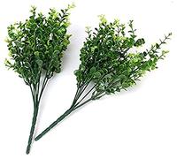 2PCS Arbuste Artificiel arbustes Plantes Herbe Branches d'eucalyptus en Plastique pour intérieur ou extérieur Idéal pour Décorer Une Maison, Un Jardin