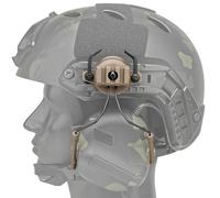 2PCS ARC Rail Suspension Headset Bracket Ear Muff Adapter For Tactical Helmets - Tool-Free Mount On FAST Helmet(Brown)